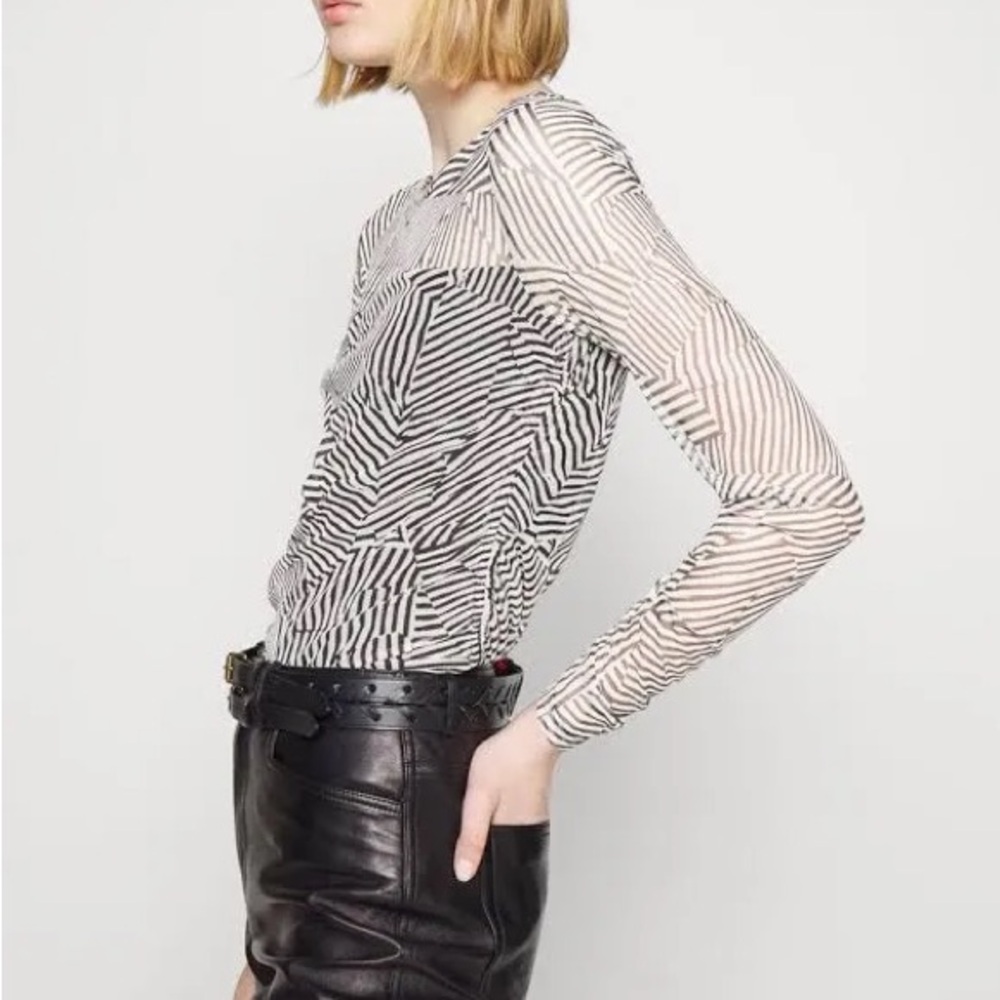 DKNY Mesh Ruched Top - Picture 6 of 9